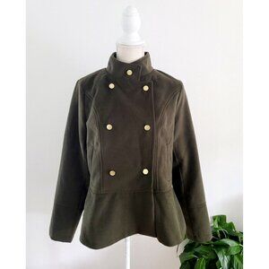 Vici Exclusive X Fate Hunter Olive Green Double Breasted Peplum Blazer Jacket M